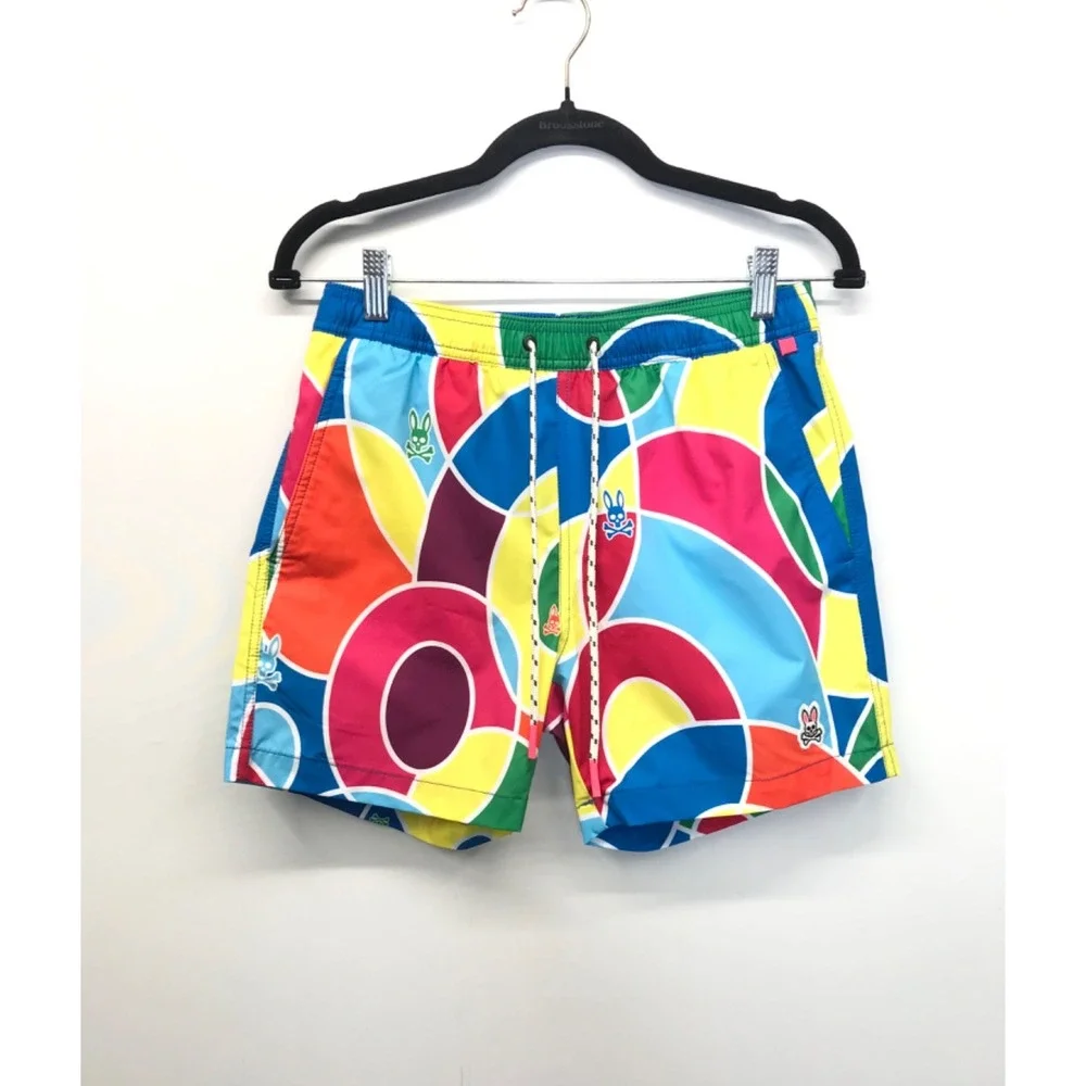 Psycho Bunny Swim‎ Trunks Mens XS Colorful 5
